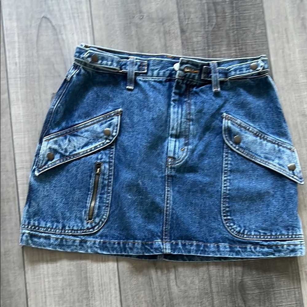 Re/Done Denim Mini Skirt